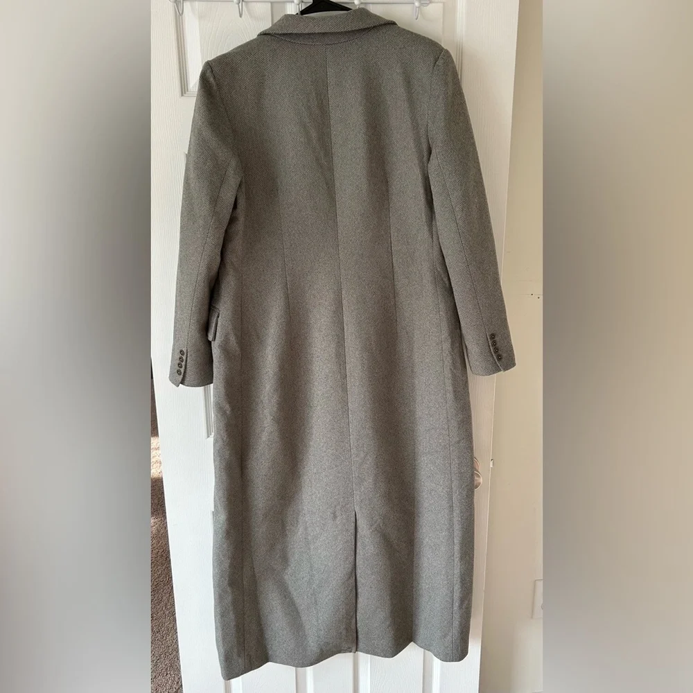 New Studio Park Full Length Grey Herringbone Topcoat size Medium - Picture 3 of 8